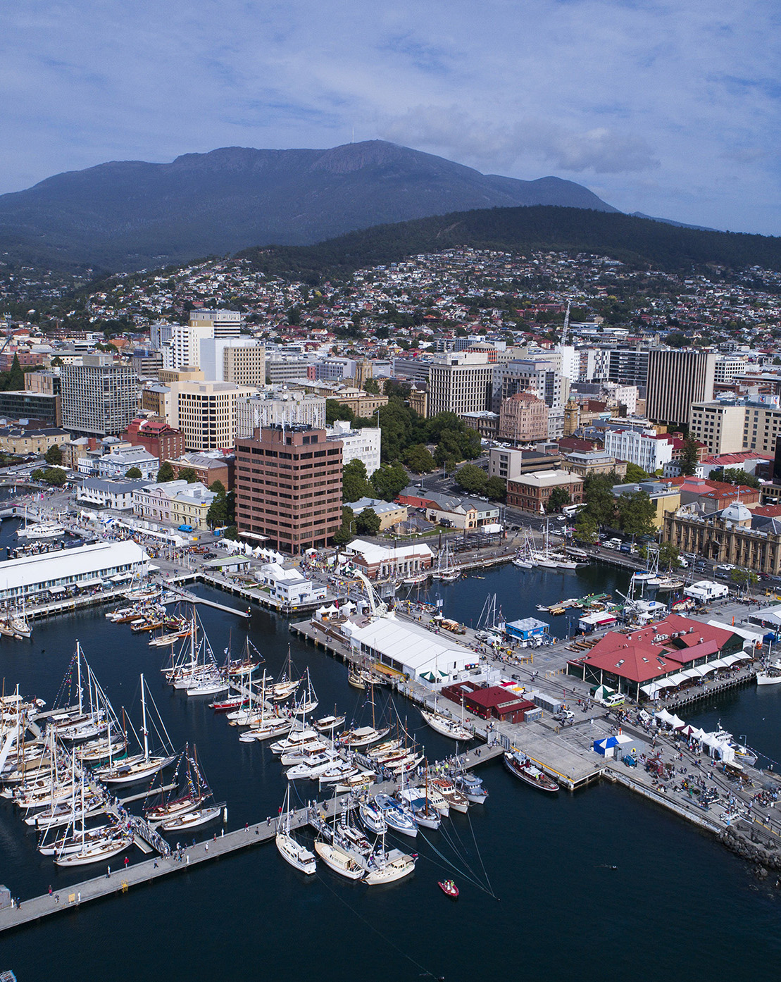 Aerial view of Hobart